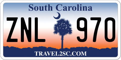 SC license plate ZNL970