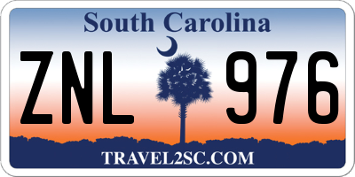 SC license plate ZNL976