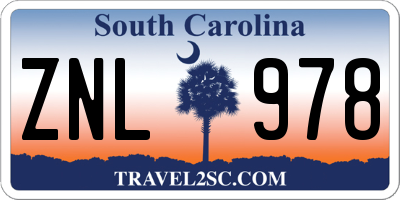 SC license plate ZNL978