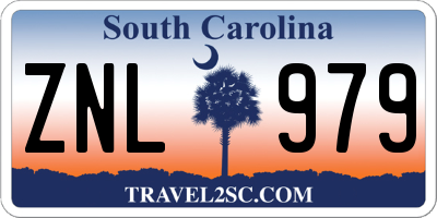 SC license plate ZNL979