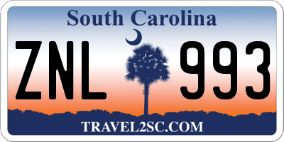 SC license plate ZNL993