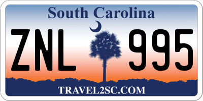 SC license plate ZNL995