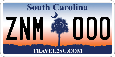 SC license plate ZNM000