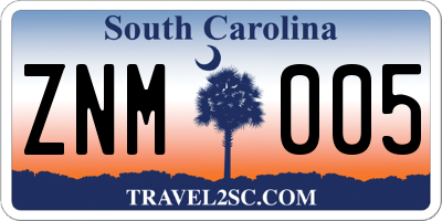 SC license plate ZNM005