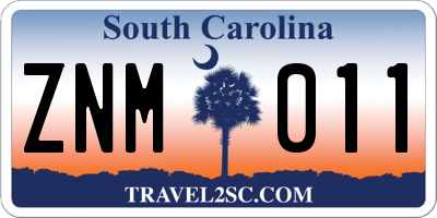 SC license plate ZNM011
