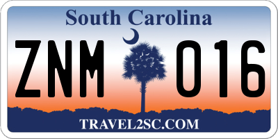 SC license plate ZNM016
