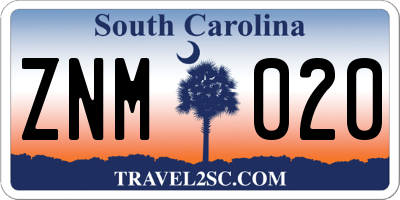SC license plate ZNM020