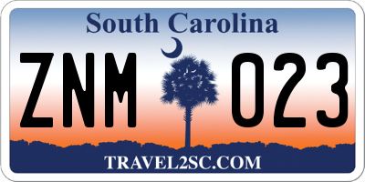SC license plate ZNM023