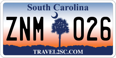 SC license plate ZNM026