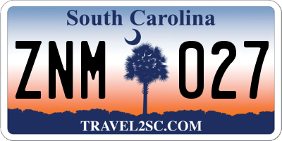 SC license plate ZNM027