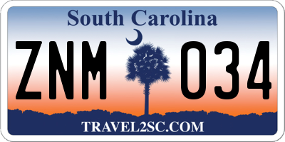 SC license plate ZNM034