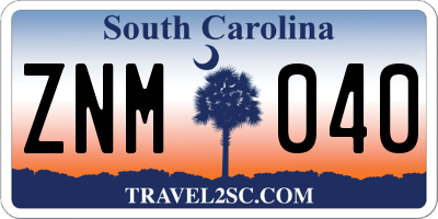 SC license plate ZNM040
