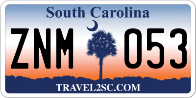 SC license plate ZNM053