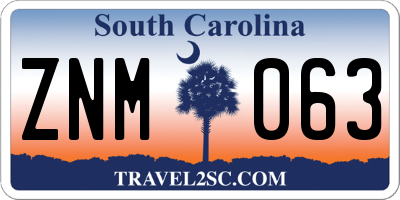 SC license plate ZNM063