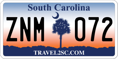 SC license plate ZNM072