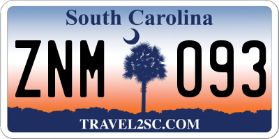 SC license plate ZNM093