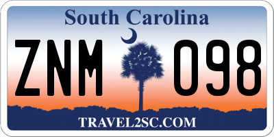 SC license plate ZNM098
