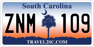 SC license plate ZNM109