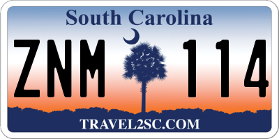 SC license plate ZNM114