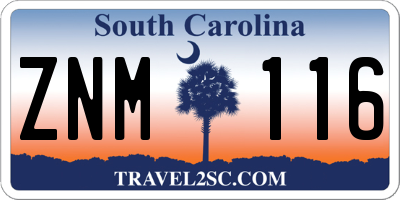 SC license plate ZNM116