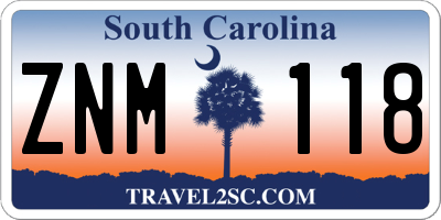 SC license plate ZNM118