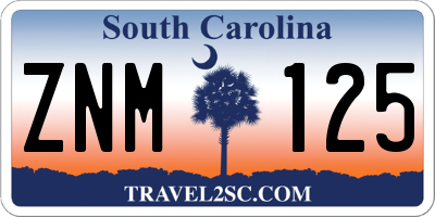 SC license plate ZNM125