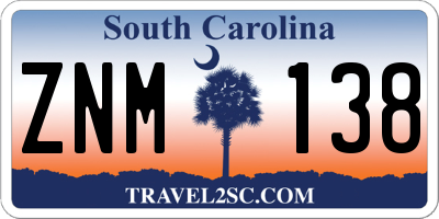 SC license plate ZNM138