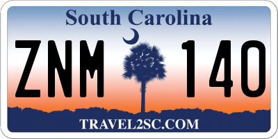 SC license plate ZNM140
