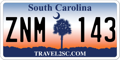 SC license plate ZNM143