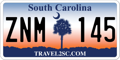 SC license plate ZNM145