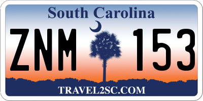 SC license plate ZNM153