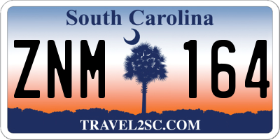 SC license plate ZNM164