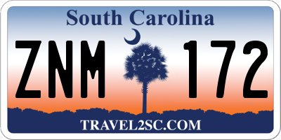 SC license plate ZNM172