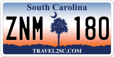 SC license plate ZNM180