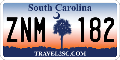 SC license plate ZNM182