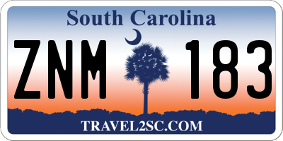 SC license plate ZNM183