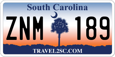 SC license plate ZNM189