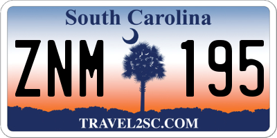 SC license plate ZNM195