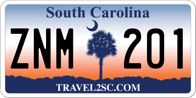 SC license plate ZNM201