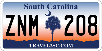 SC license plate ZNM208