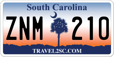 SC license plate ZNM210