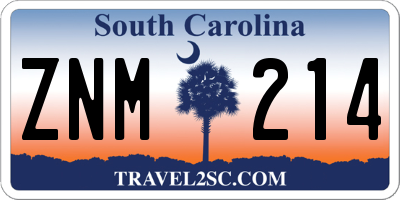 SC license plate ZNM214