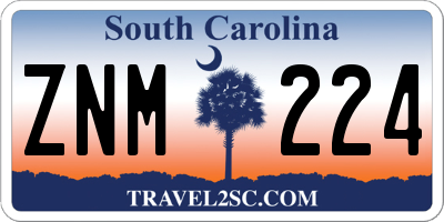 SC license plate ZNM224
