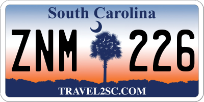 SC license plate ZNM226