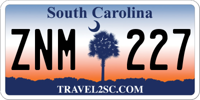 SC license plate ZNM227