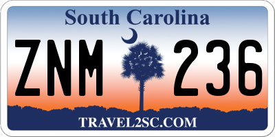 SC license plate ZNM236