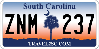 SC license plate ZNM237