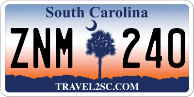 SC license plate ZNM240