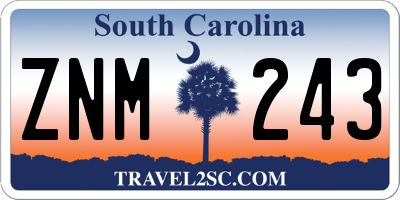 SC license plate ZNM243
