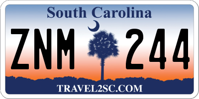 SC license plate ZNM244